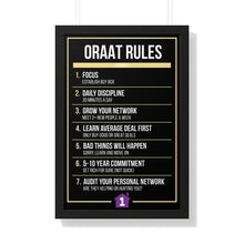 Load image into Gallery viewer, Framed ORAAT Rules Poster