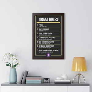 Framed ORAAT Rules Poster