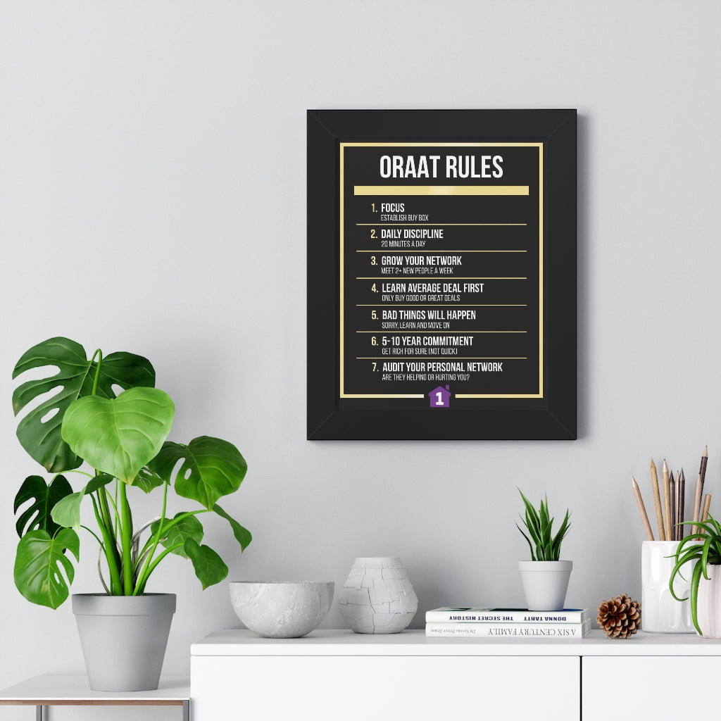 Framed ORAAT Rules Poster – One Rental at a Time